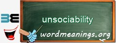 WordMeaning blackboard for unsociability